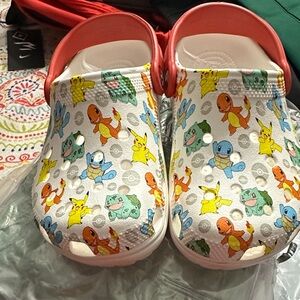 CROCS Kids Cartoon Character Clogs - Red and White